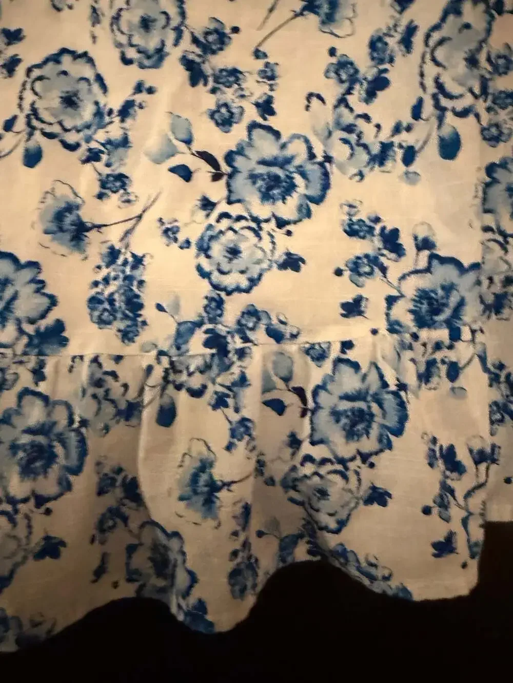 Haute Hippie Kids Style Blue and White Floral Ruffle Strap Dress Size 12